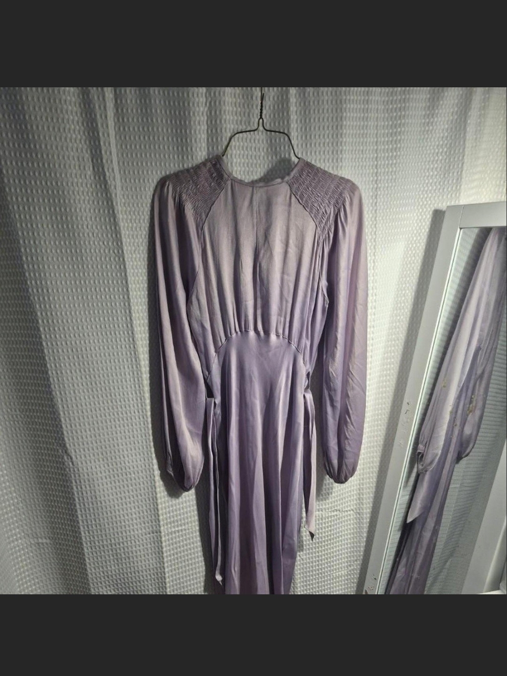 Lilac Long-Sleeve Midi Dress